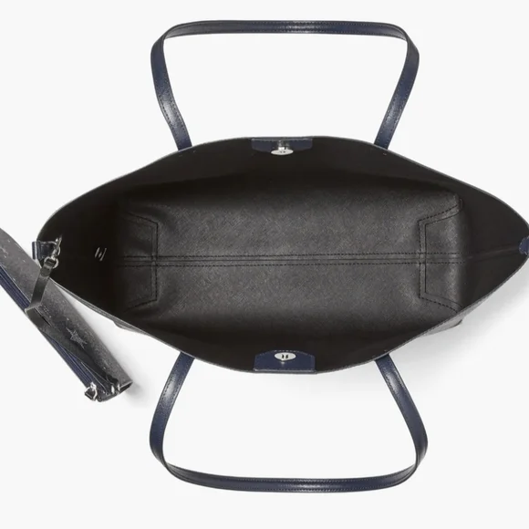 NWT KATE SPADE New York Bleecker Starlight Large Tote BLUE LEATHER Bag - Picture 5 of 10